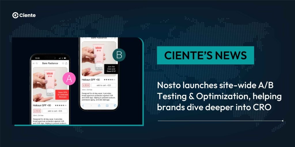 Nosto launches site-wide A/B Testing & Optimization, helping brands dive deeper into CRO