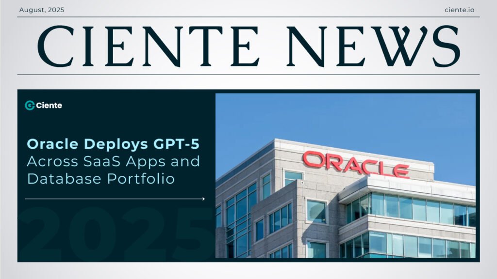 Oracle Deploys OpenAI GPT-5 Across Database and Cloud Applications Portfolio